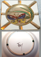 Handpainted Butterfly Ashtray from Italy