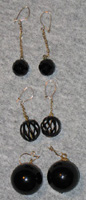 Three Pairs of Earrings in Basic Black