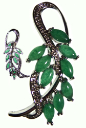 Green Leaves pin / brooch