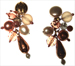 Rosy dangly earrings mini