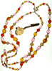 Candy-coloured four-strand Lucite bead necklace signed “West Germany