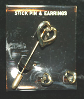 Hearts Are Golden Pin and Earrings