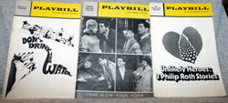 Lou Jacobi Playbills:
Come Blow Your Horn‚
Don’t Drink the Water,
and
Unlikely Heroes: 3 Philip Roth Stories 