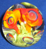 Art glass trumpet flower paper weight