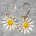 white daisy earrings